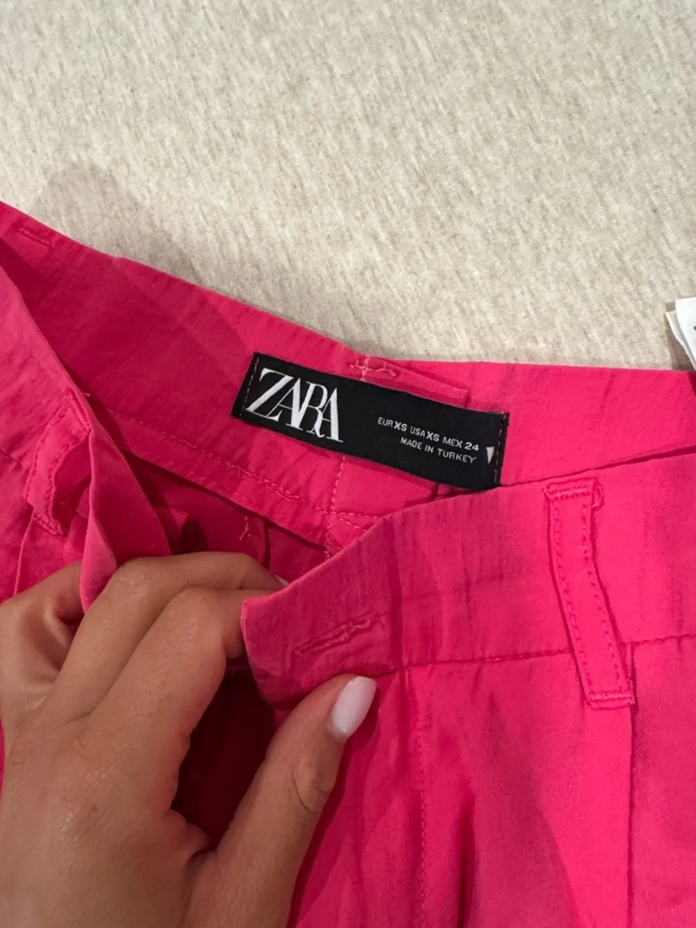 Zara Hot Pink Wide-Leg pants size XS